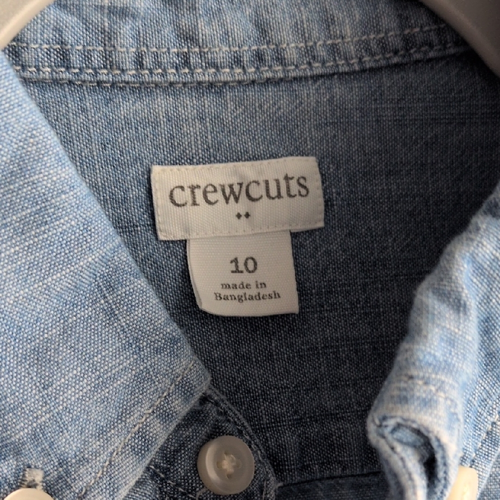 Crewcuts Casual Denim Blue Button Down Shirt - Picture 2 of 2